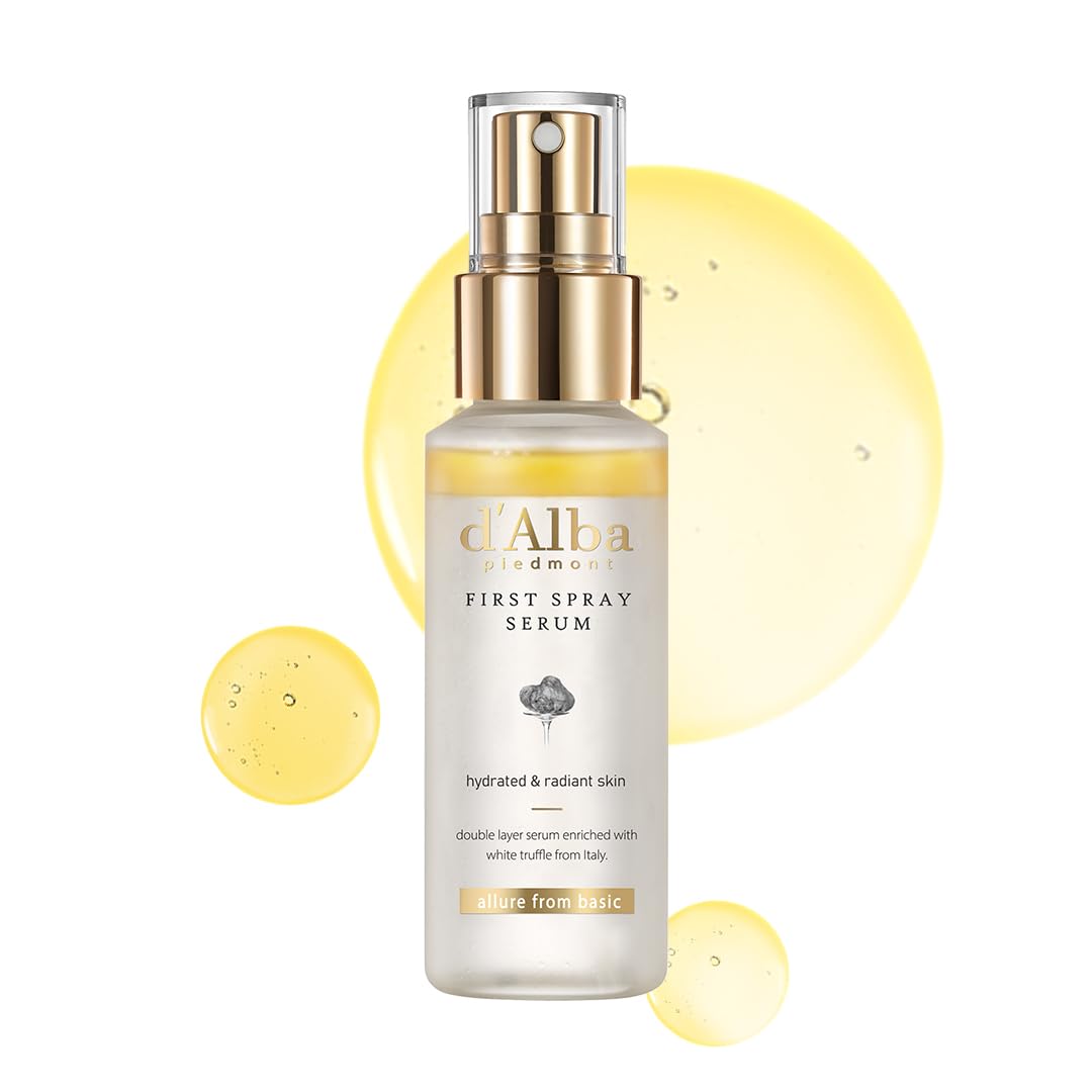 d'alba Piedmont Italian White Truffle First Spray Serum (3.38 fl oz) | Vegan Skin Care, Hydrating Face Moisturizer, Cakey Makeup Fix, Glow Serum for Radiant Skin, Non Comedogenic, Korean skincare