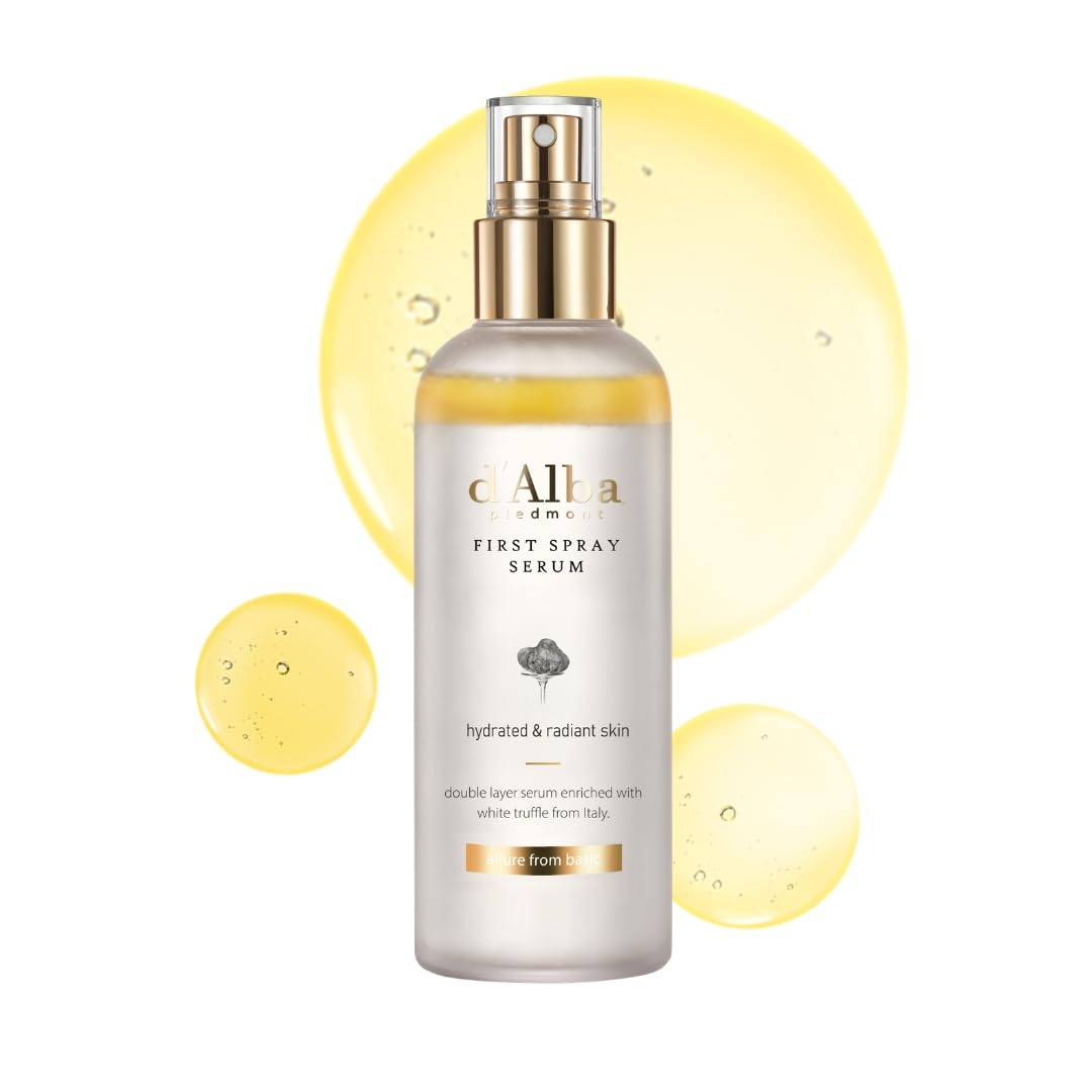 d'alba Piedmont Italian White Truffle First Spray Serum (3.38 fl oz) | Vegan Skin Care, Hydrating Face Moisturizer, Cakey Makeup Fix, Glow Serum for Radiant Skin, Non Comedogenic, Korean skincare