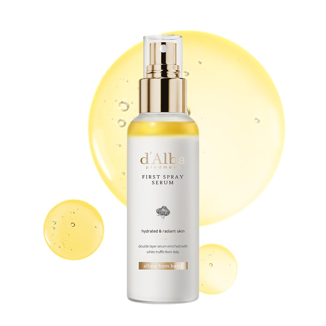 d'alba Piedmont Italian White Truffle First Spray Serum (3.38 fl oz) | Vegan Skin Care, Hydrating Face Moisturizer, Cakey Makeup Fix, Glow Serum for Radiant Skin, Non Comedogenic, Korean skincare