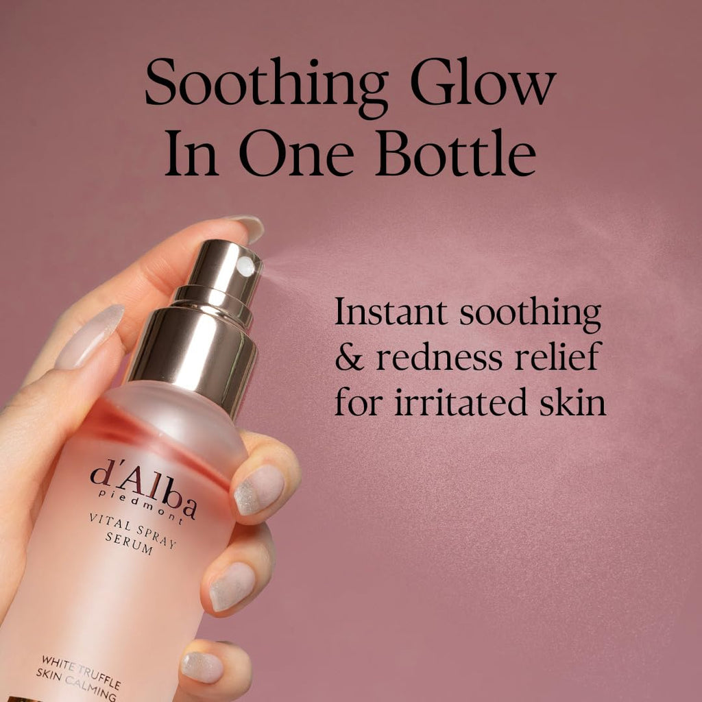 d'alba Piedmont Italian White Truffle First Spray Serum (3.38 fl oz) | Vegan Skin Care, Hydrating Face Moisturizer, Cakey Makeup Fix, Glow Serum for Radiant Skin, Non Comedogenic, Korean skincare