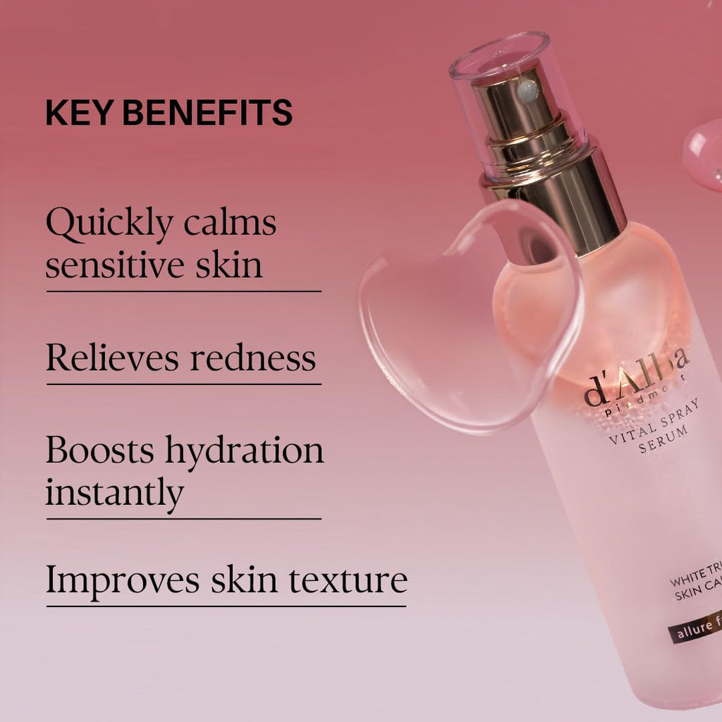 d'alba Piedmont Italian White Truffle First Spray Serum (3.38 fl oz) | Vegan Skin Care, Hydrating Face Moisturizer, Cakey Makeup Fix, Glow Serum for Radiant Skin, Non Comedogenic, Korean skincare