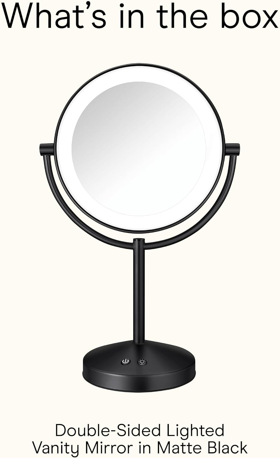 Conair LED Vanity Mirror, Double-Sided, 10x Maginification, Matte Black