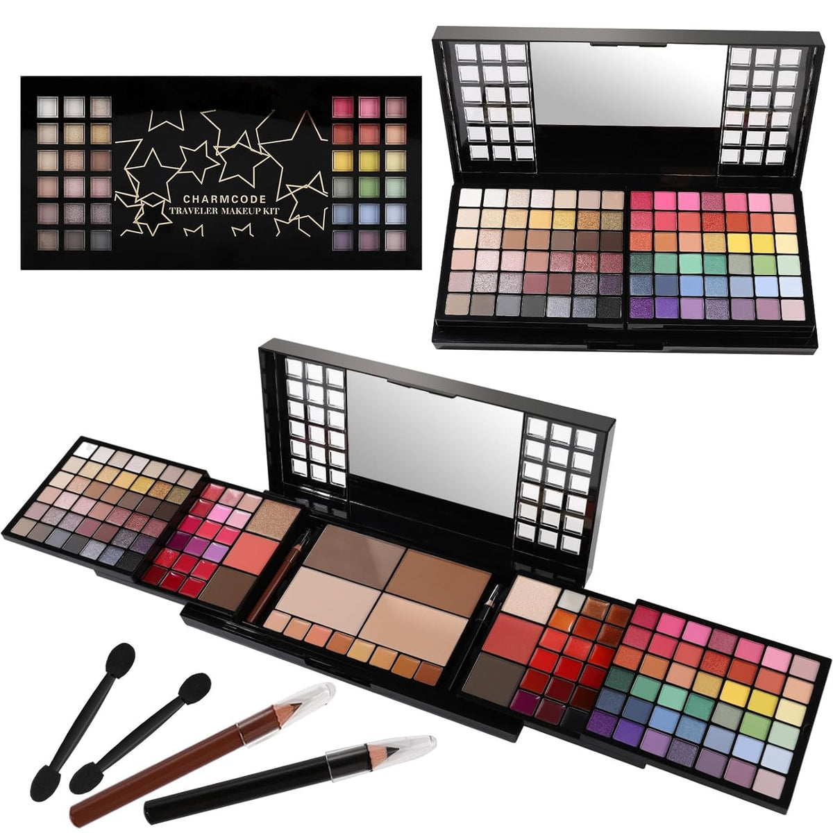 Professional Big Makeup Kit for Teens Girls & Women Full Kit, Beauty Case with Beginner Cosmetics Sets, All-in-One Make Up Gift Box with Lipgloss, Eyeshadow,Blush,Highlight,Brow&Liner Pens,Brush,etc