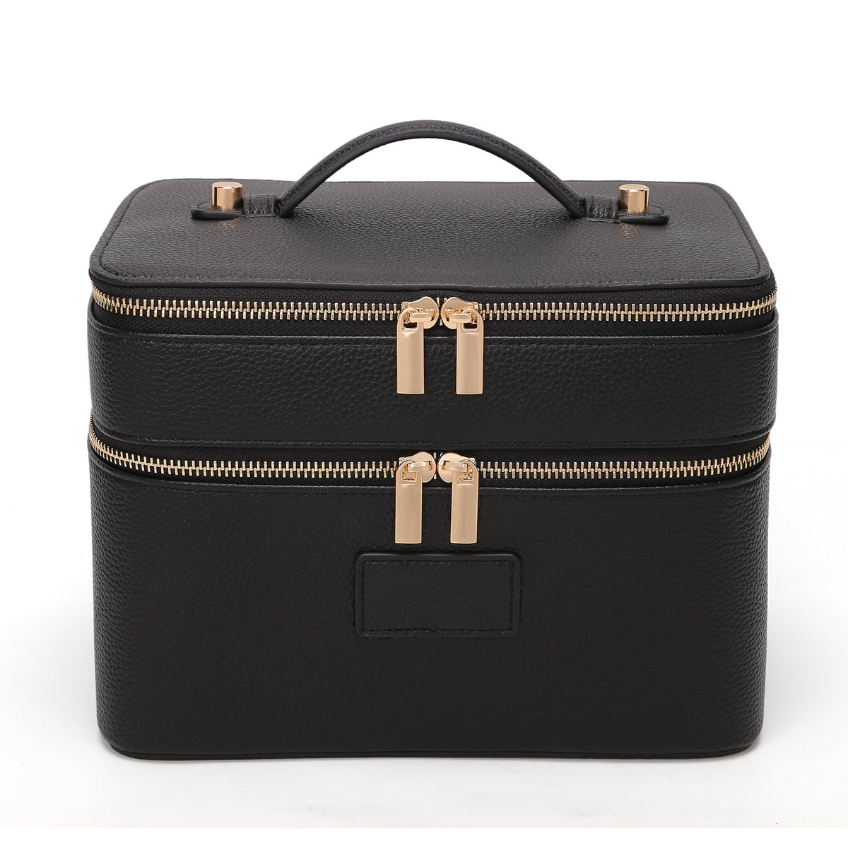 HiTotes Large Makeup Bag Crocodile Duo Vanity Case for Women Travel Toiletry Bag Leather Makeup Case Cosmetic Bag