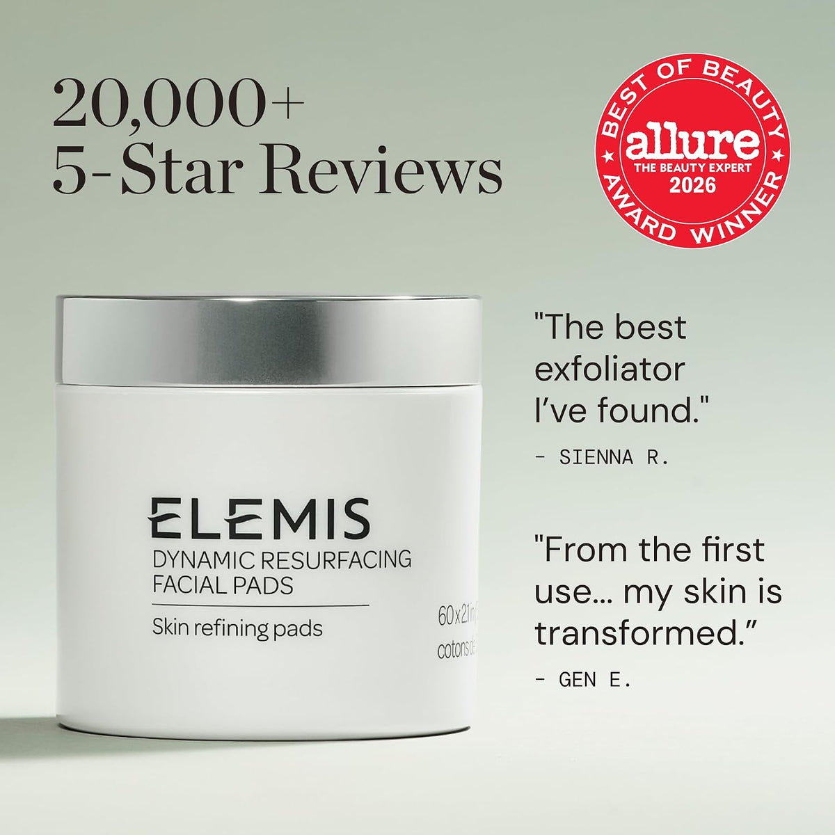 ELEMIS Dynamic Resurfacing Facial Pads, Gentle Textured Treatment