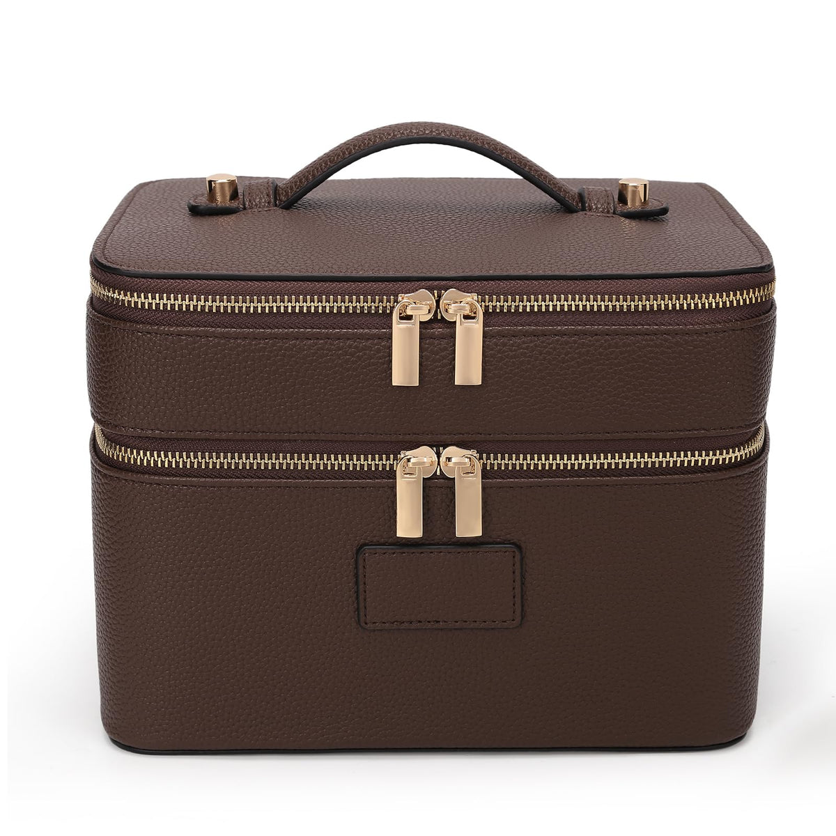 HiTotes Large Makeup Bag Crocodile Duo Vanity Case for Women Travel Toiletry Bag Leather Makeup Case Cosmetic Bag