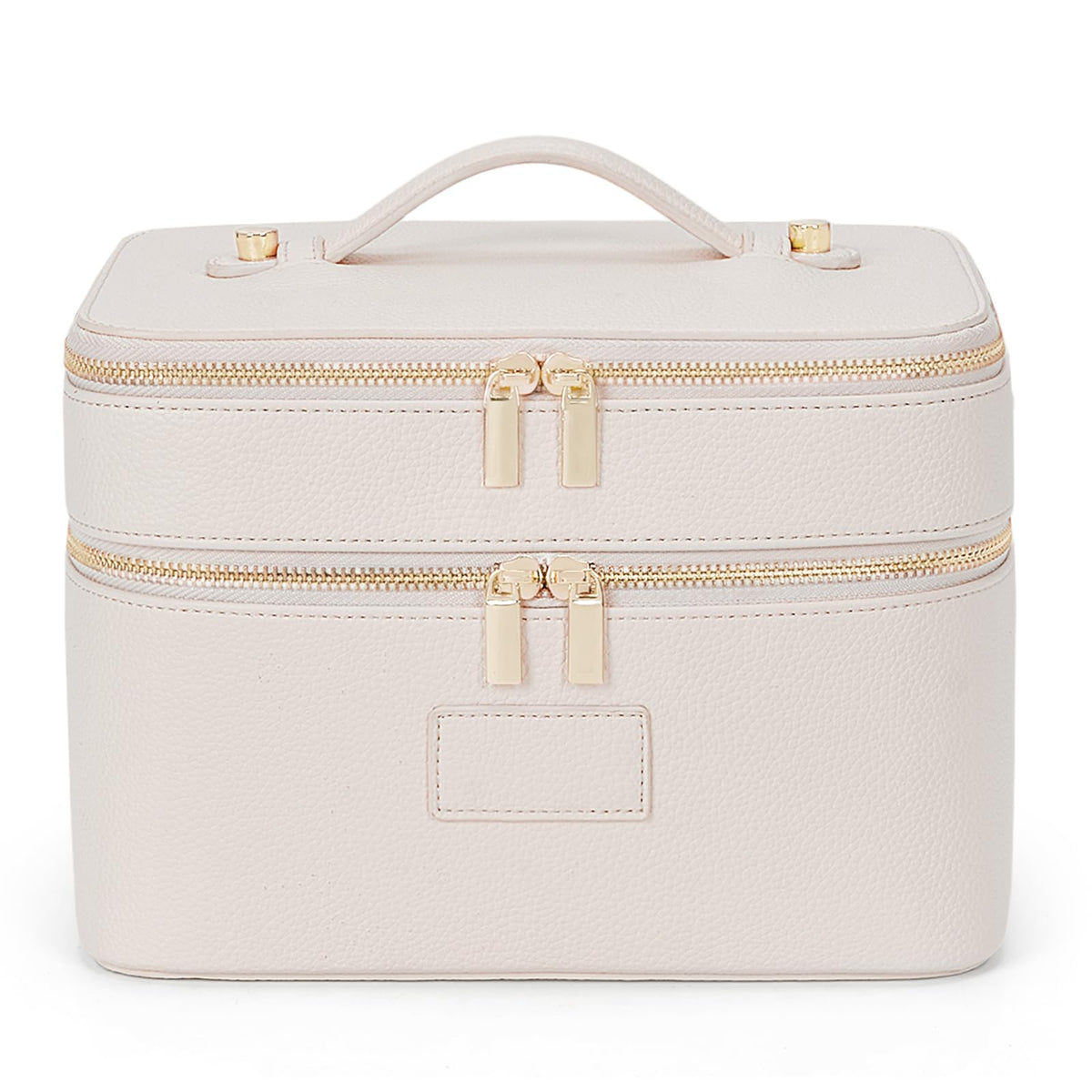 HiTotes Large Makeup Bag Crocodile Duo Vanity Case for Women Travel Toiletry Bag Leather Makeup Case Cosmetic Bag