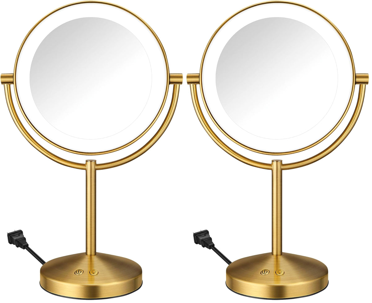 Conair LED Vanity Mirror, Double-Sided, 10x Maginification, Matte Black