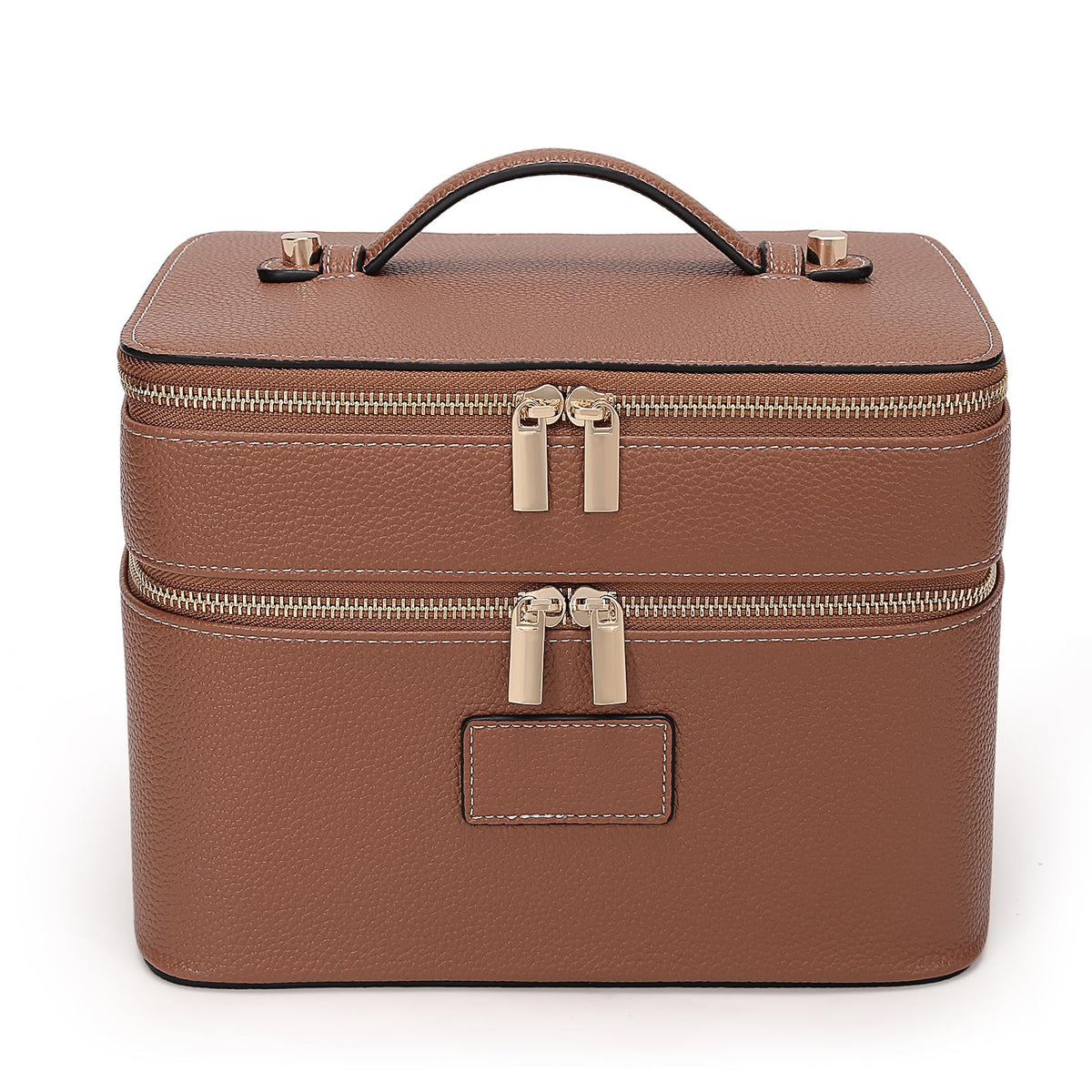 HiTotes Large Makeup Bag Crocodile Duo Vanity Case for Women Travel Toiletry Bag Leather Makeup Case Cosmetic Bag