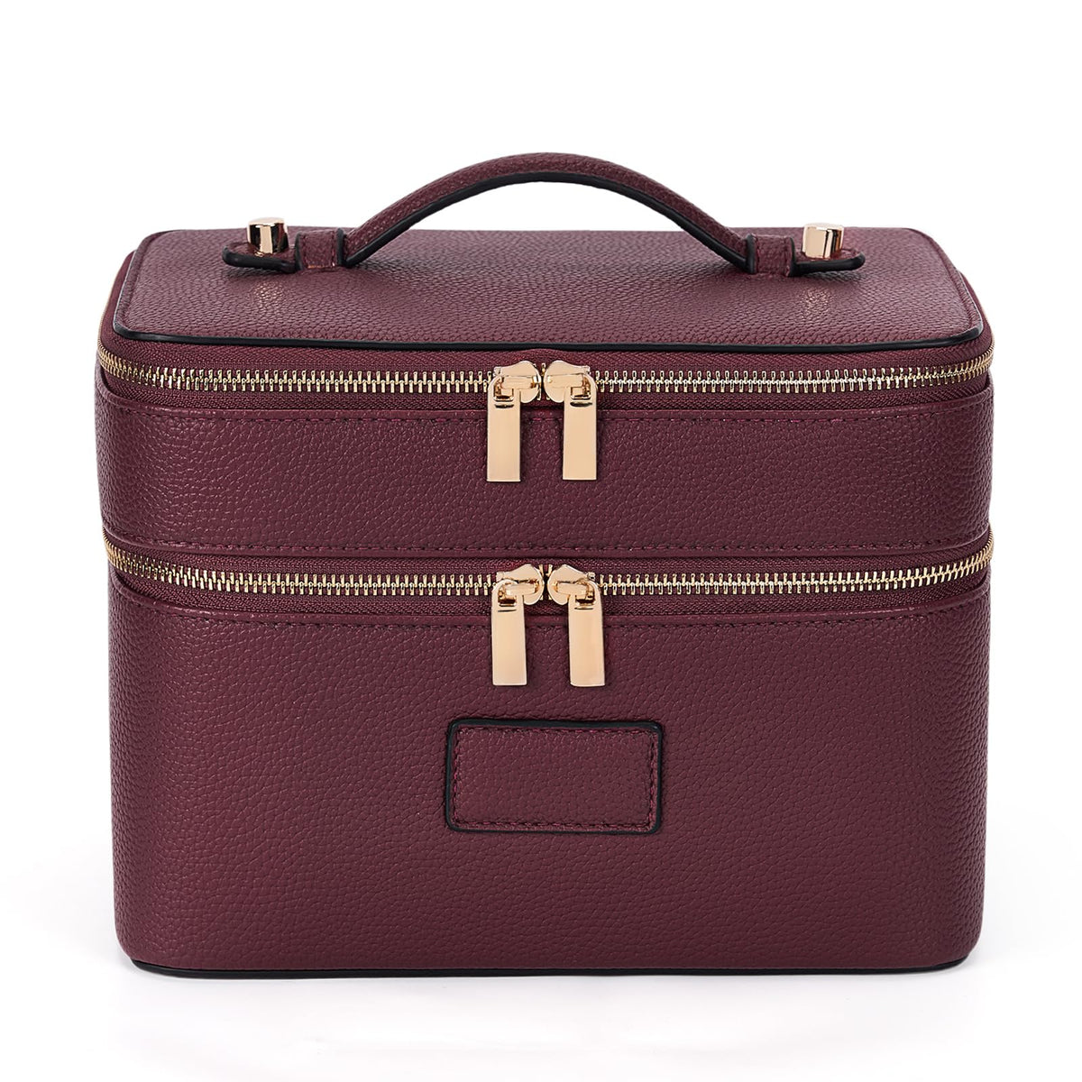 HiTotes Large Makeup Bag Crocodile Duo Vanity Case for Women Travel Toiletry Bag Leather Makeup Case Cosmetic Bag